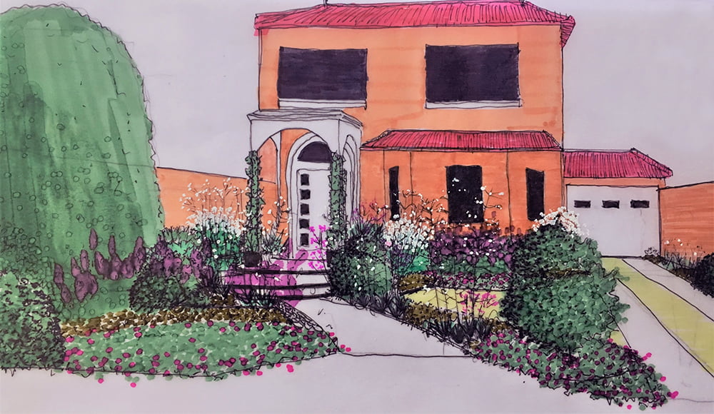 Croquis Diseño Jardin Monte Grande
